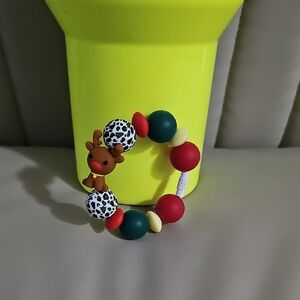 Colorful Christmas Rudolph Reindeer Tumbler Charm